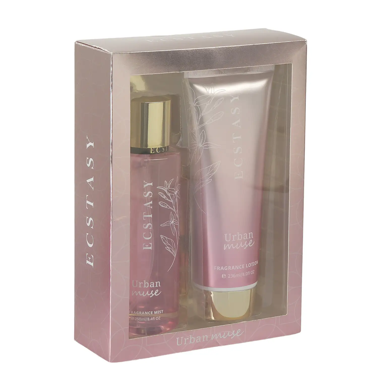 Ecstasy Urban Muse Body Mist 250ml & Body Cream 236ml Gift Set